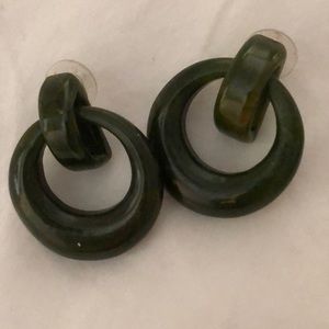 Green vintage hoop earrings